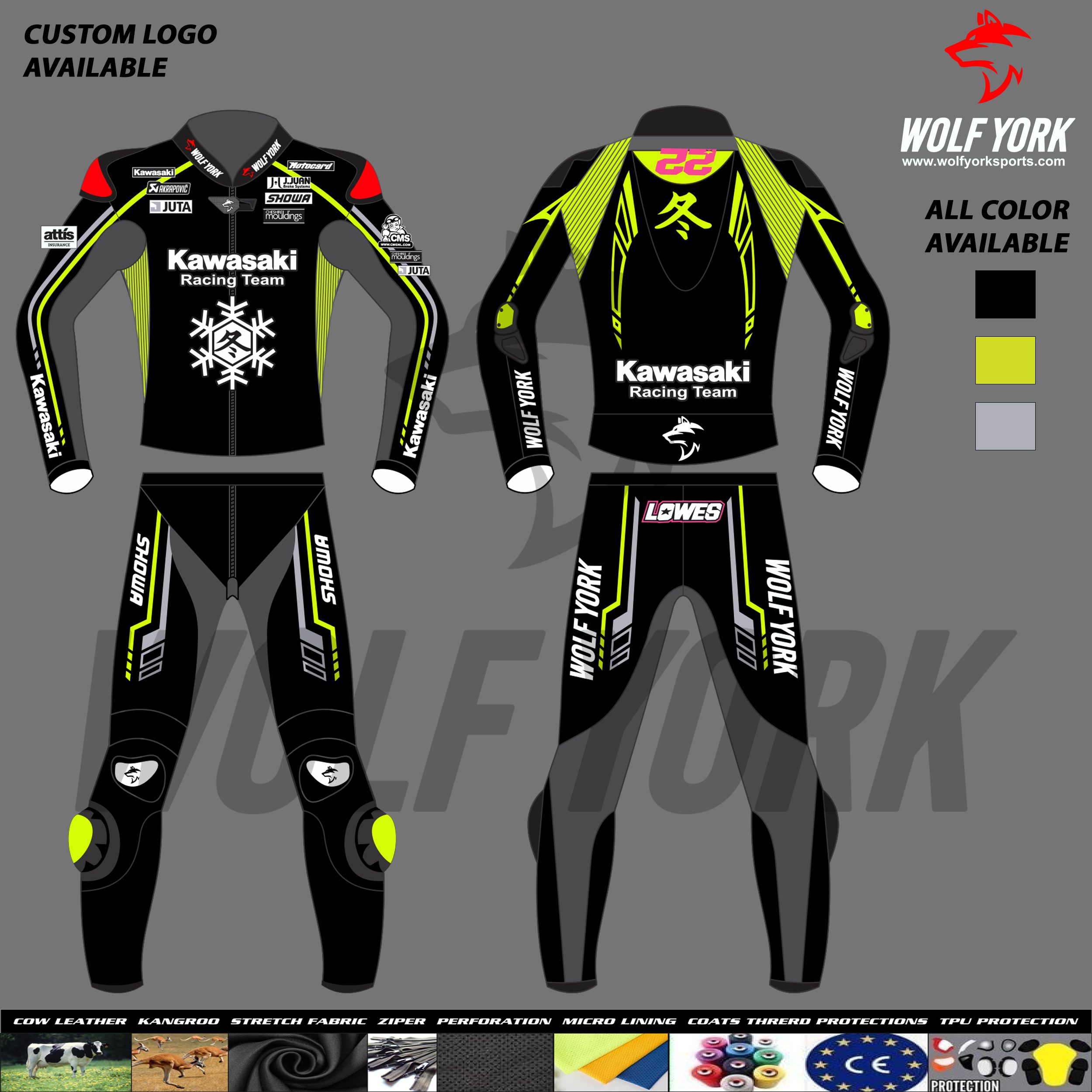 Alex Lowes 2024 Winter Test Kawasaki Two-piece Race Suit