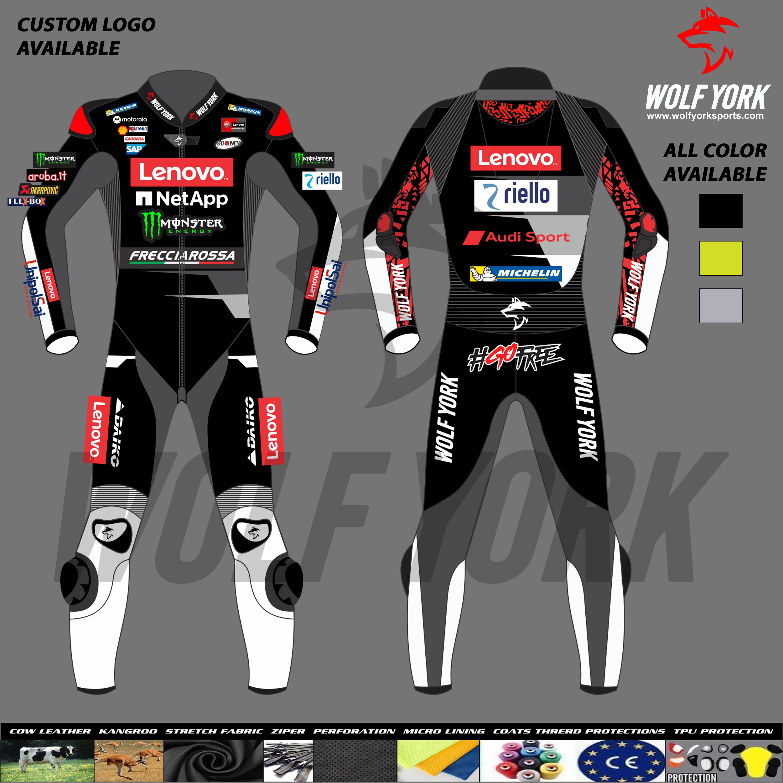 Francesco Bagnaia Ducati Winter Test 2024 Motorbike Leather Race Suit