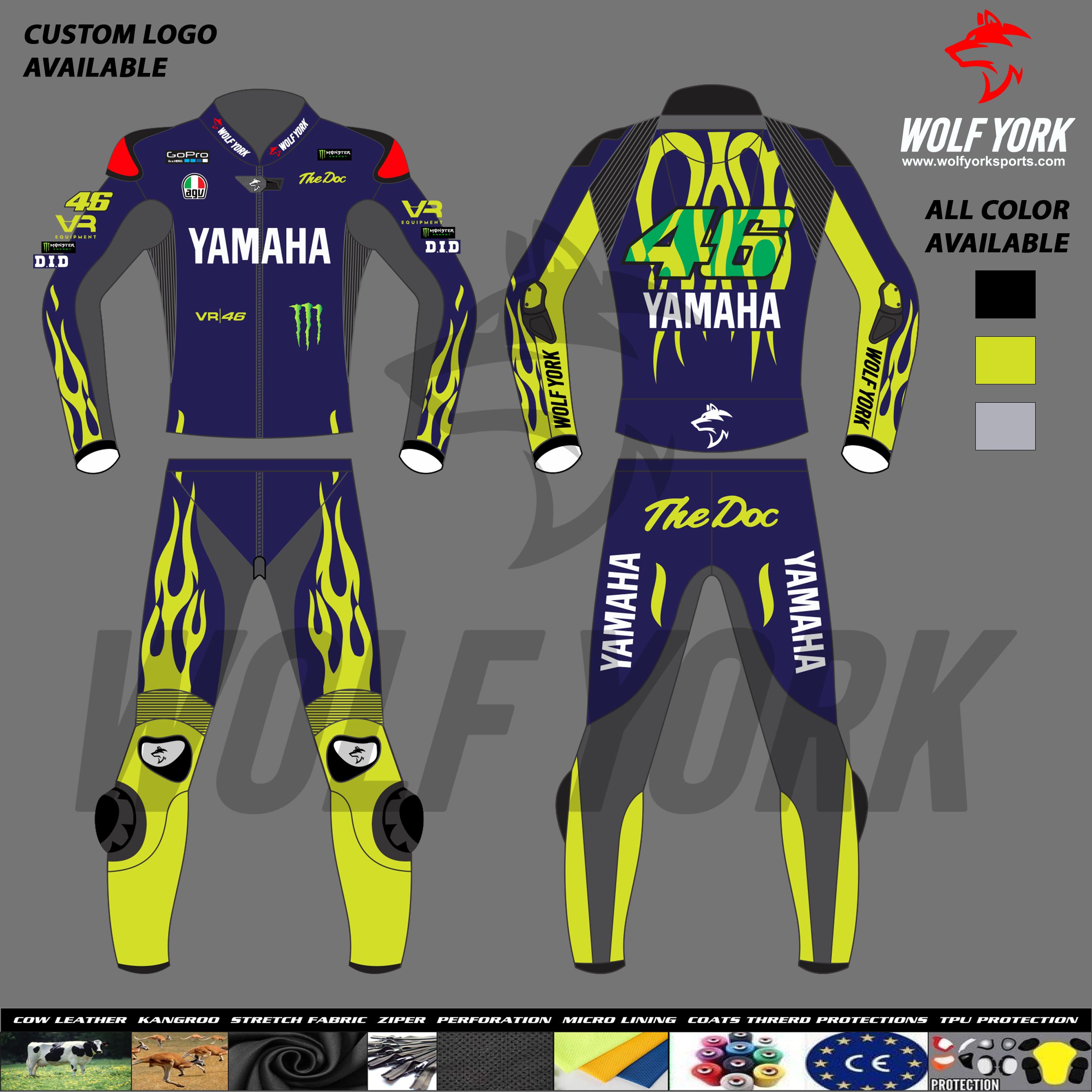 Valentino Rossi Latest Two-piece Race Suit Team Monster Energy 2024