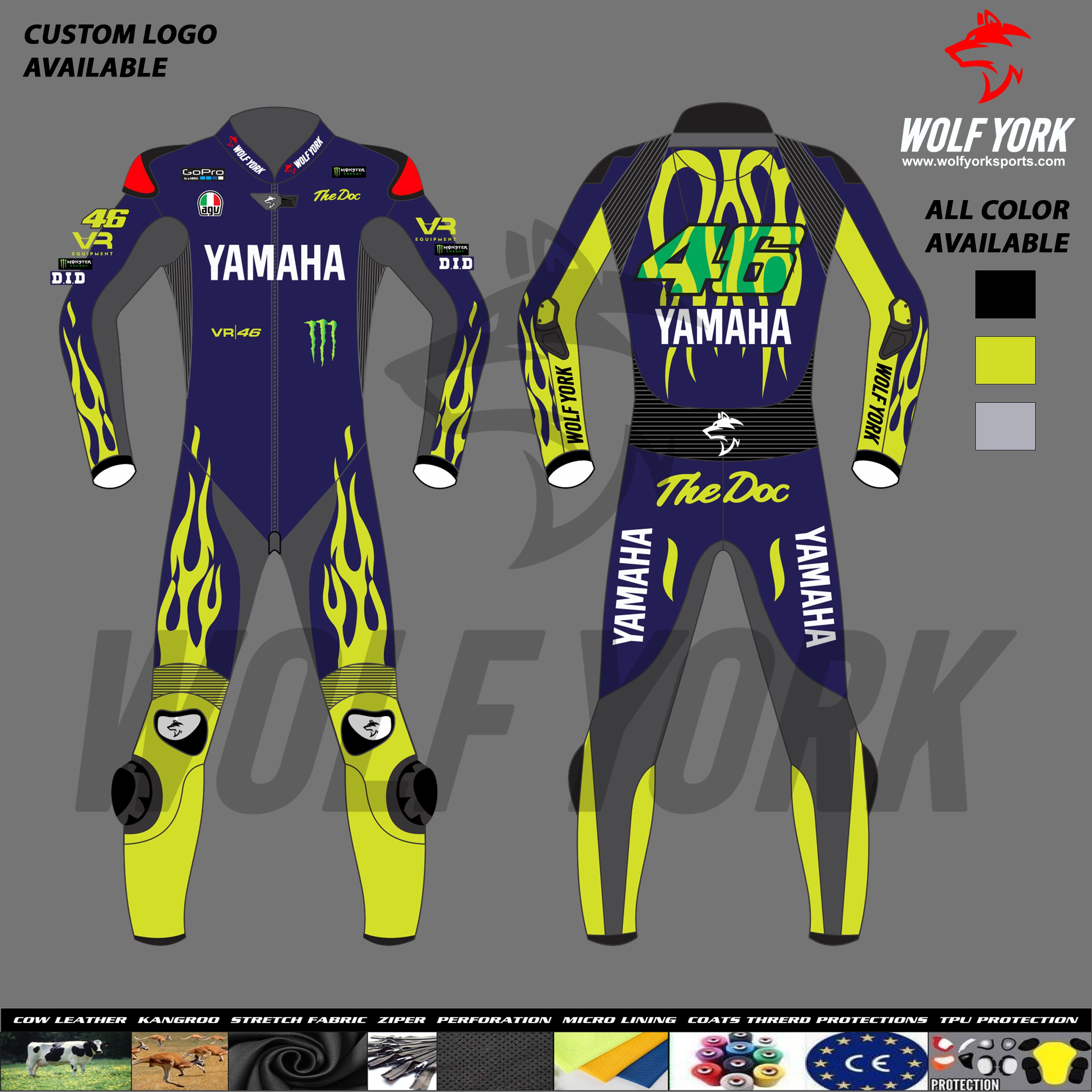 Valentino Rossi Latest Suit Team Monster Energy 2024