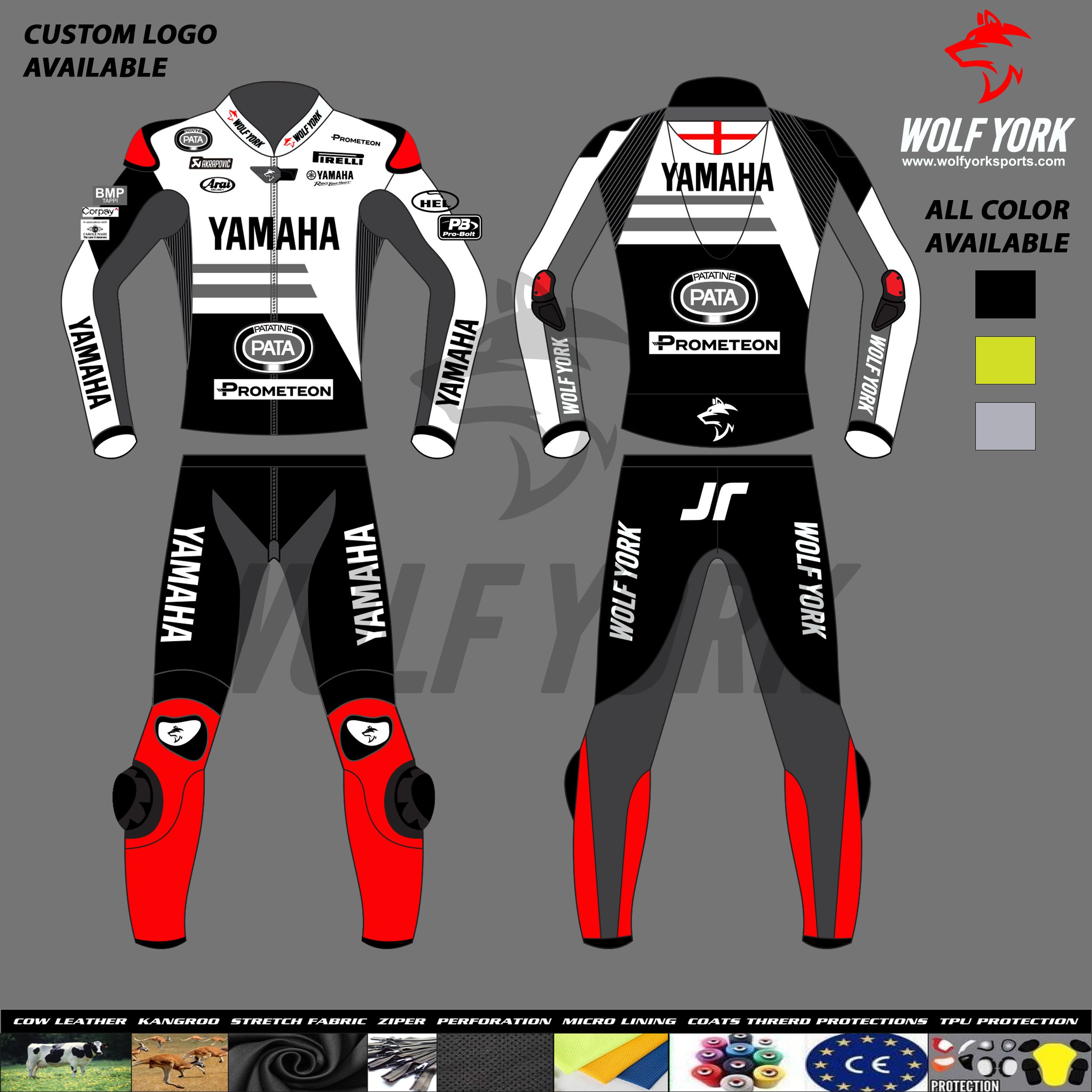 Jonathan Rea 2024 Winter Test Yamaha Two Piece Motorbike Suit