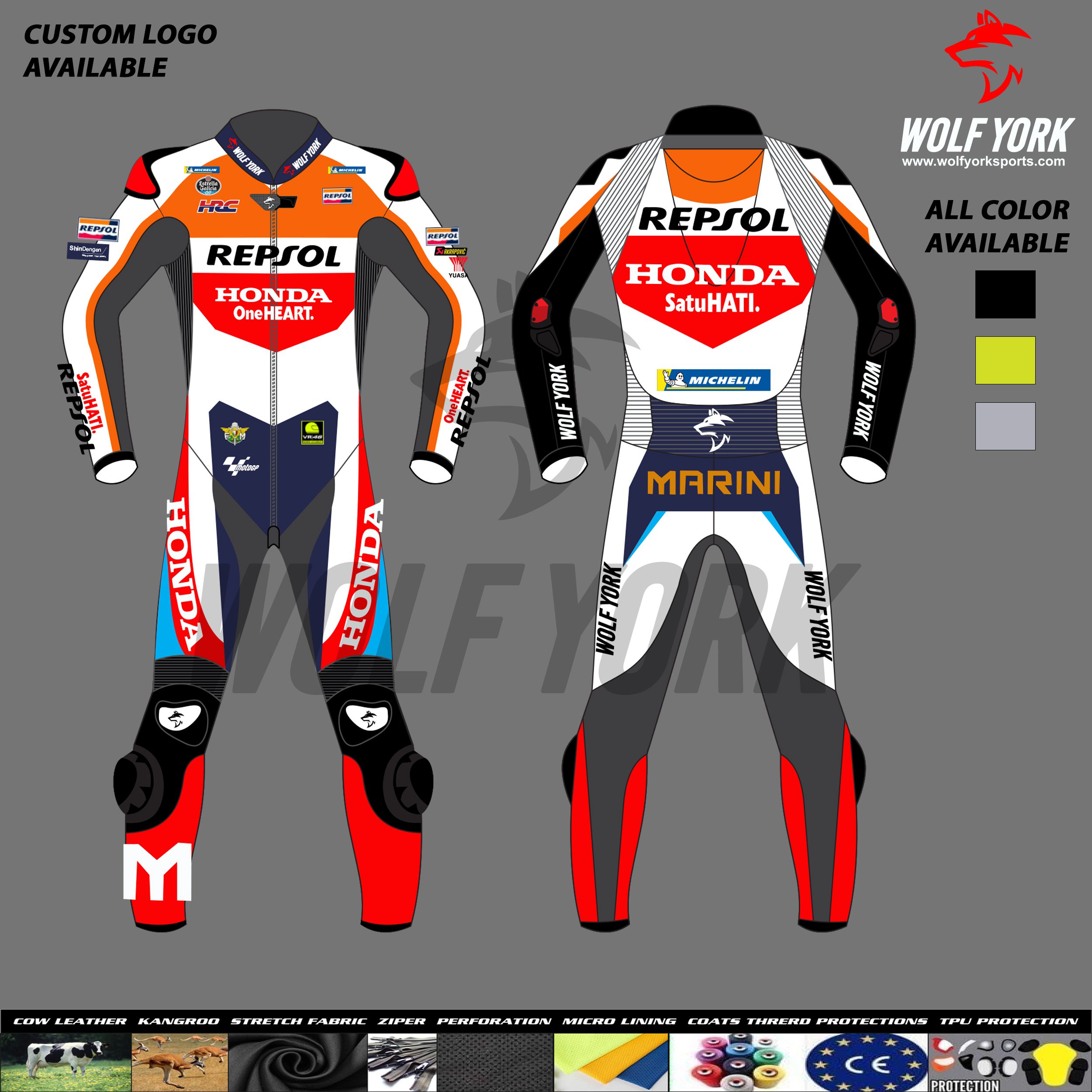 Luca Marini 2024 Honda Repsol MotoGP Racing Suit