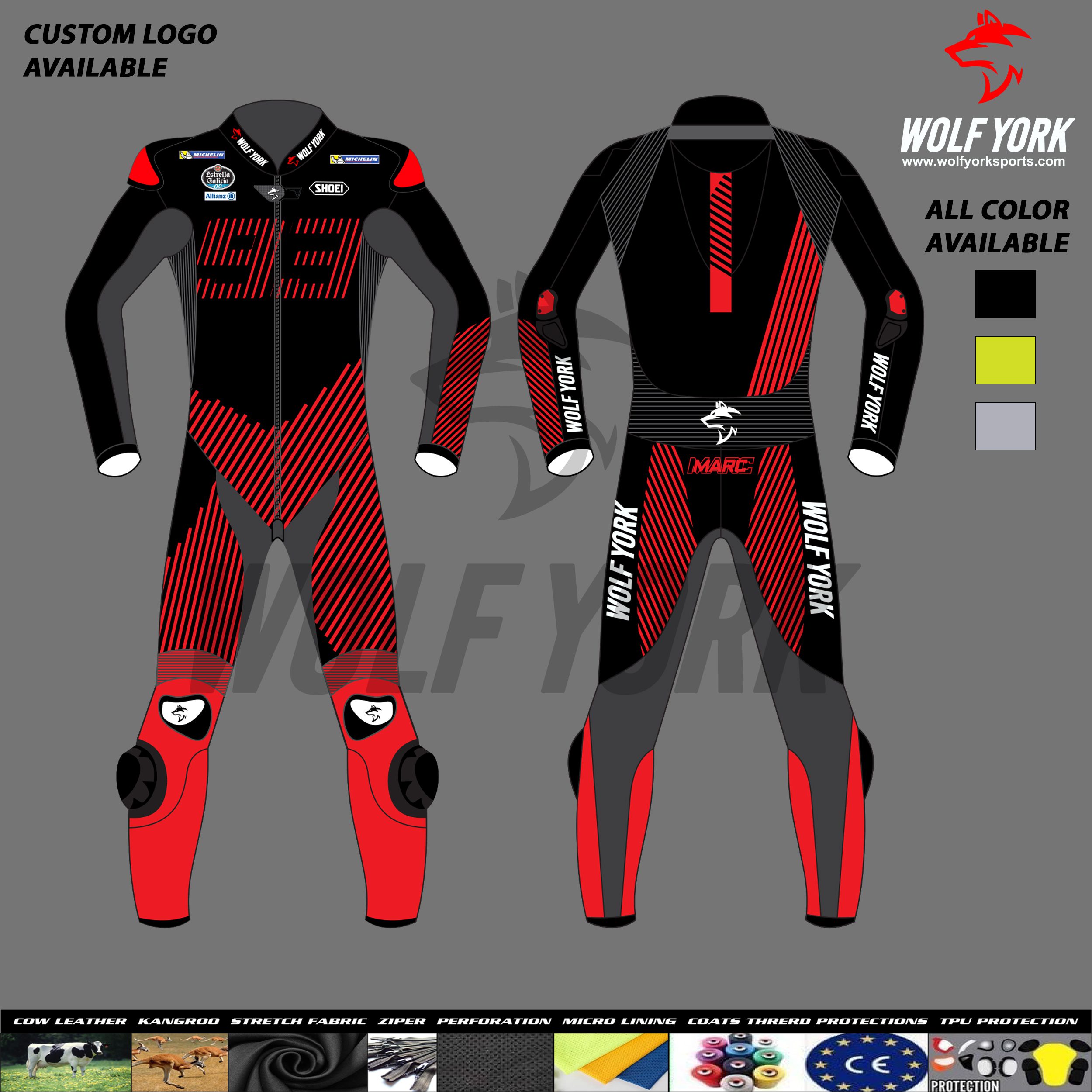 Marc Marquez 2024 Winter Test MotoGP Leather Motorbike Suit