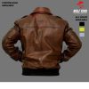 Men's brown full zipper leather jacket with a stand-up collar, front zipper closure, and zippered side pockets, designed for style, durability, and comfort. Perfect for casual and semi-formal wear