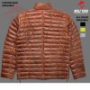 Men's brown puffer jacket with a detachable adjustable hood, full-length front zipper, snap button storm flap, and multiple zippered pockets, designed for warmth and style in cold weather.
